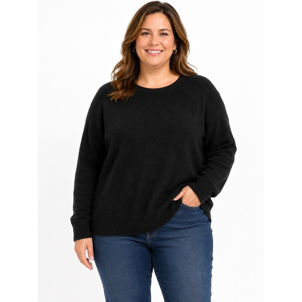 Talbots Sweater Womens XL Black 100% Pure Cashmere Minimal Classic Luxury Office